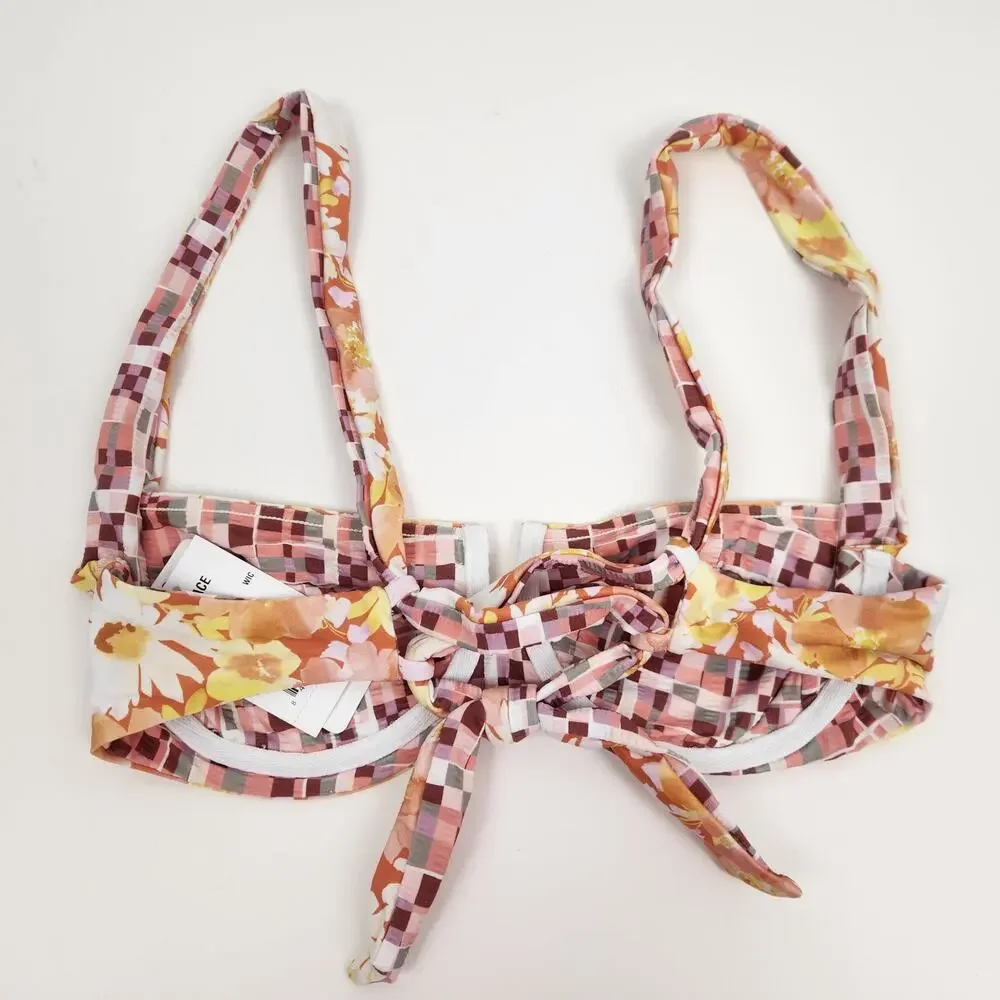 L*Space Camellia Bikini Top Underwire in What in Carnation Floral Size Small NWT